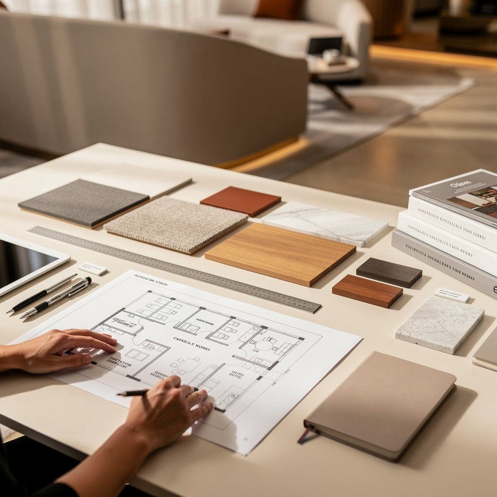 Ravon Interiors professional office design showcasing modern workspace with contemporary furnishings