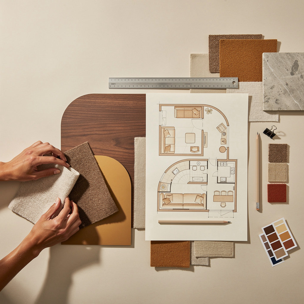 Ravon Interiors warm modernism interior design philosophy with curved accents and earthy tones